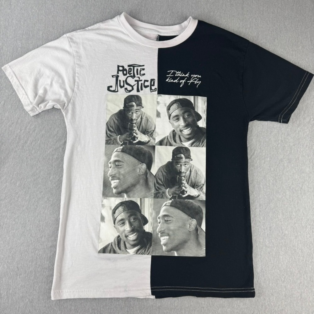 2Pac Chemistry Poetic Justice Shirt Mens Medium Black White Good Vintage Tupac
